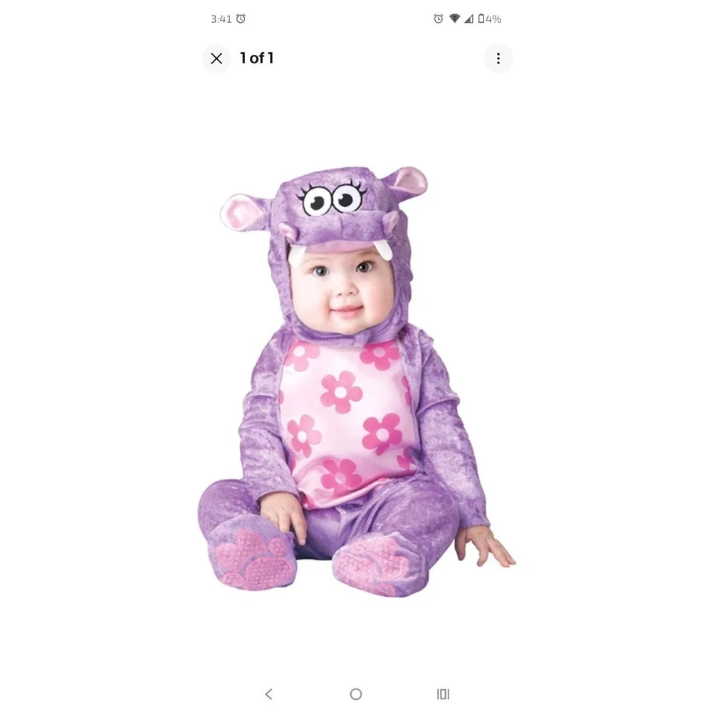 InCharacter Huggable Hippo Kids Costume - Purple and Pink